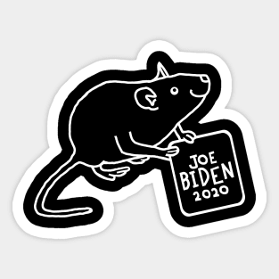 Whiteline Cute Rat with Joe Biden 2020 Sign Sticker